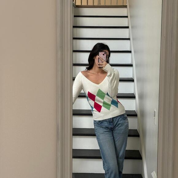 American Eagle Wool Sweater Off The Shoulder Vintage 2000s - Picture 1 of 5